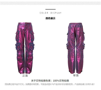 Luxury Purple Bronzing jeans Gold  women's leggings engineering Wholesale Women's Washed Wideleg Pants New Baggy Jeans SS69