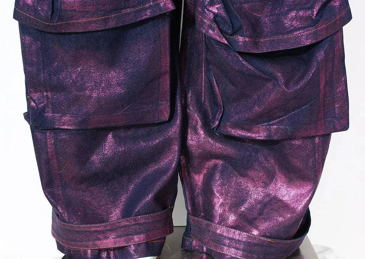 Luxury Purple Bronzing jeans Gold  women's leggings engineering Wholesale Women's Washed Wideleg Pants New Baggy Jeans SS69