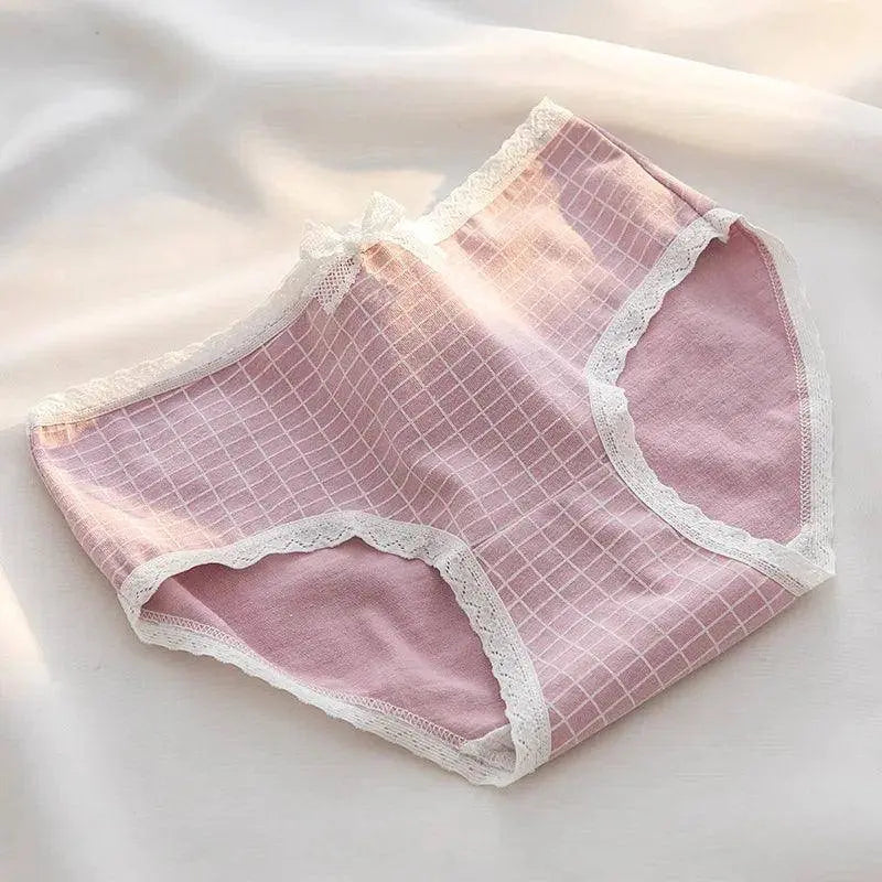 M-XL women's Cotton Underwear Girls Cute Bow Briefs Mid-Waist Seamless Panties Fashion Solid Color Underpants Female Lingerie SS69