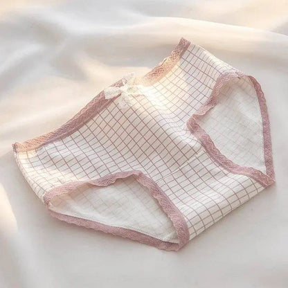 M-XL women's Cotton Underwear Girls Cute Bow Briefs Mid-Waist Seamless Panties Fashion Solid Color Underpants Female Lingerie SS69