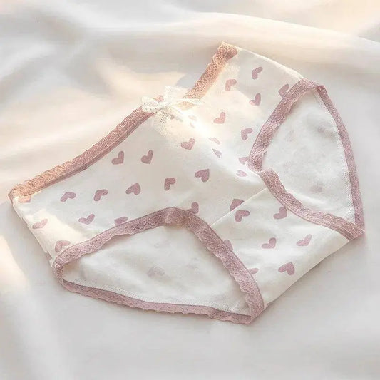M-XL women's Cotton Underwear Girls Cute Bow Briefs Mid-Waist Seamless Panties Fashion Solid Color Underpants Female Lingerie SS69