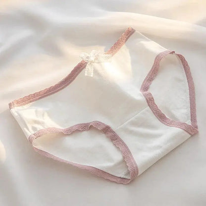 M-XL women's Cotton Underwear Girls Cute Bow Briefs Mid-Waist Seamless Panties Fashion Solid Color Underpants Female Lingerie SS69