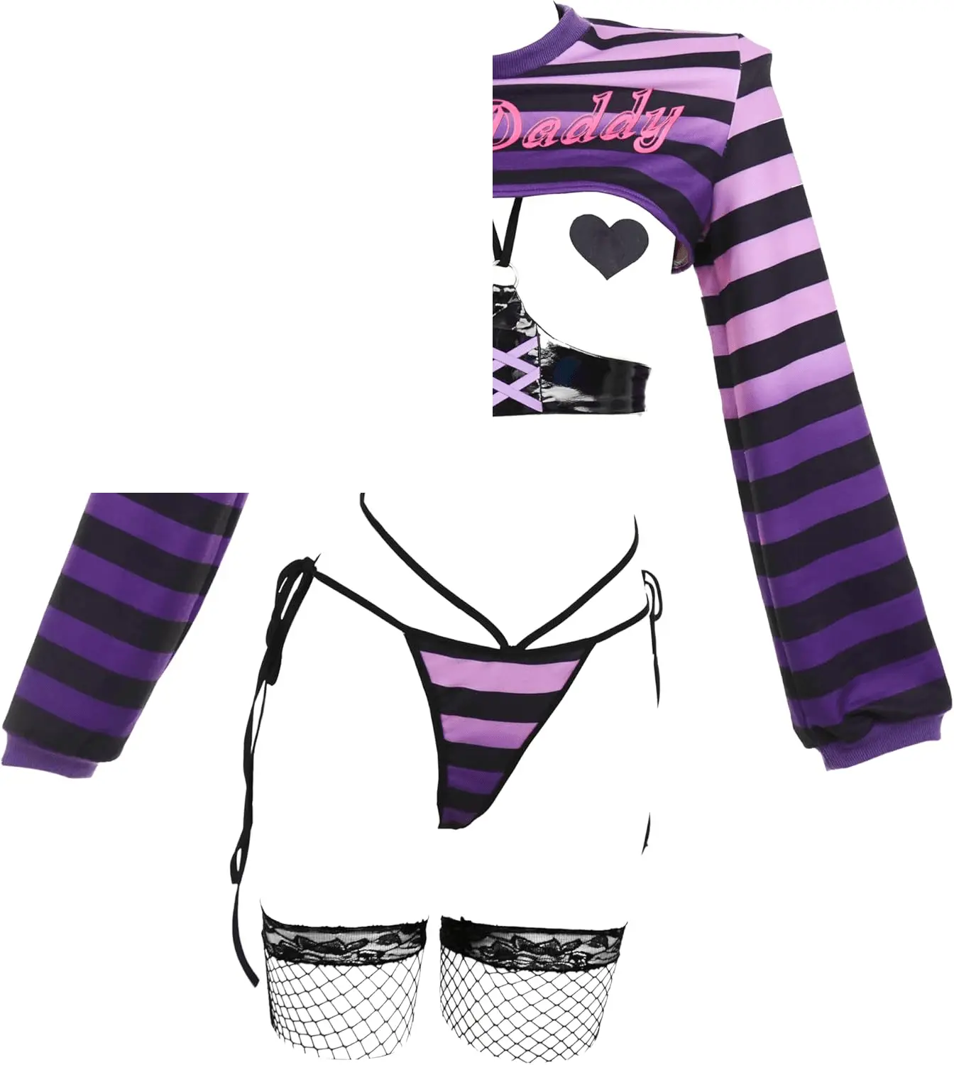 MEOWCOS  Set Bikini Short Tops Panty with Stockings - SS69