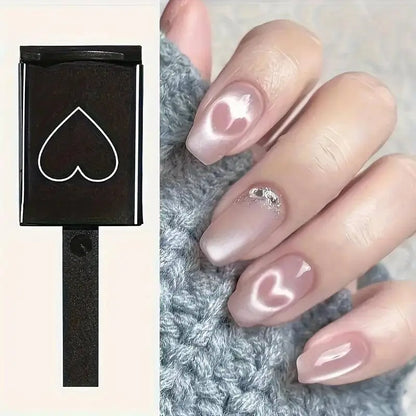 Magnetic Cat Eye Nail Polish Gel with Heart & Wave Patterns - Strong Square Magnet, Scent-Free Manicure Tool for Hands, Feet & Nails - SS69