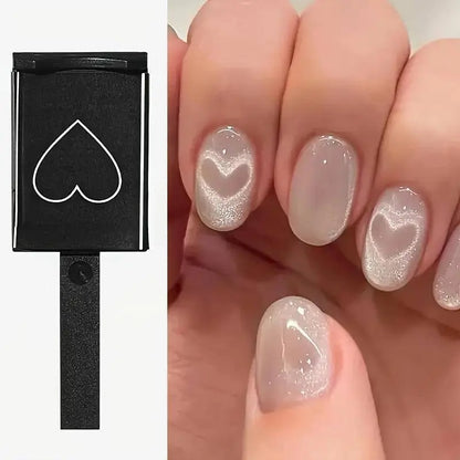 Magnetic Cat Eye Nail Polish Gel with Heart & Wave Patterns - Strong Square Magnet, Scent-Free Manicure Tool for Hands, Feet & Nails - SS69