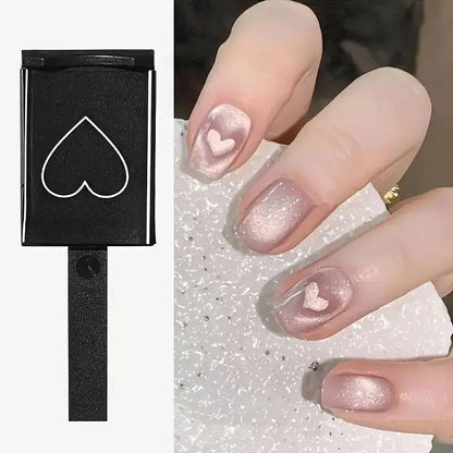 Magnetic Cat Eye Nail Polish Gel with Heart & Wave Patterns - Strong Square Magnet, Scent-Free Manicure Tool for Hands, Feet & Nails - SS69
