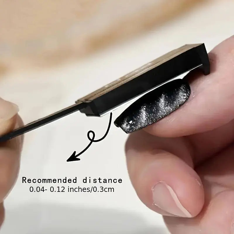 Magnetic Cat Eye Nail Polish Gel with Heart & Wave Patterns - Strong Square Magnet, Scent-Free Manicure Tool for Hands, Feet & Nails - SS69