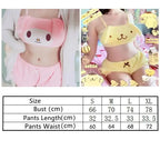 Miniso Sanrio Kawaii Pajamas Camis Comfortable Plush Shorts Homewear Cute Cartoon Sleepwear Milk Silk Women's Underwear Set SS69