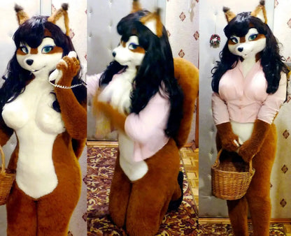 Miss Fox Mascot Fursuit Cosplay Costume Ad Promotion Outfits Carnival Party Dress-up Unisex Adults Size Animal Furry Mascot SS69