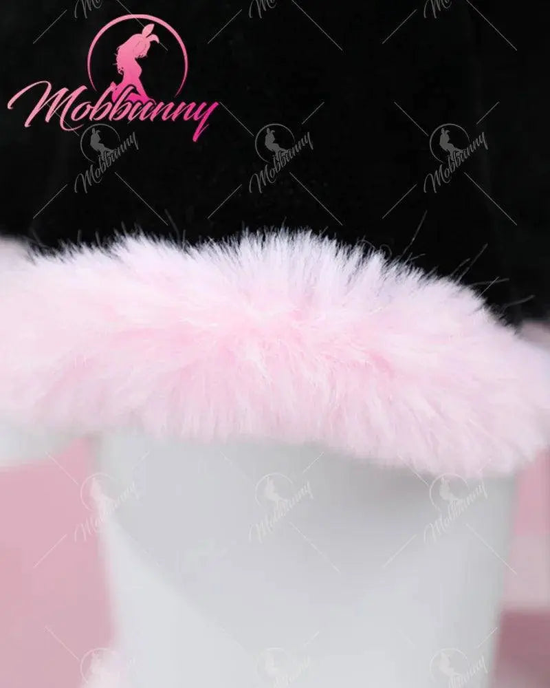 Mobbunny Women's Kawaii Homewear Sexy Lingerie Set Plush Cat Paw Three-Point Top and Panty with Skirt Choker - SS69