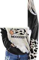 Moody Cow Cute Hoodie Long Sleeve Sweatshirt with Pockets - SS69
