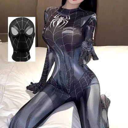 Movie Marvel Spiderman Cosplay Costume Women Superhero Spider Venom Cos Jumpsuits Sexy Bodsuit Halloween Carnival Party Outfits SS69 34.69 Spandex Costume Mask 1 / XXXL / Spider-Man