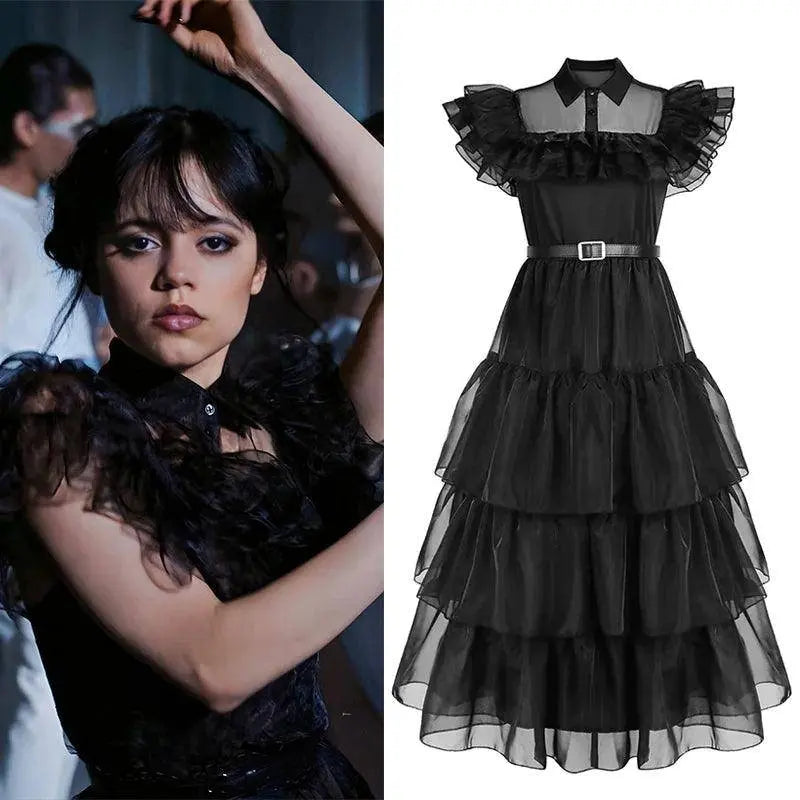Movie Wednesday Cosplay Dresses Wednesday Addams Cosplay Costume - SS69