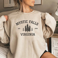 Mystic Falls Virginia Sweatshirt Vampire Fan Sweater Salvatore Brothers Hoodie Unisex Long Sleeve Sweatshirts Casual Pullovers SS69