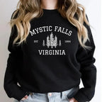 Mystic Falls Virginia Sweatshirt Vampire Fan Sweater Salvatore Brothers Hoodie Unisex Long Sleeve Sweatshirts Casual Pullovers SS69