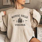 Mystic Falls Virginia Sweatshirt Vampire Fan Sweater Salvatore Brothers Hoodie Unisex Long Sleeve Sweatshirts Casual Pullovers SS69