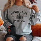 Mystic Falls Virginia Sweatshirt Vampire Fan Sweater Salvatore Brothers Hoodie Unisex Long Sleeve Sweatshirts Casual Pullovers SS69