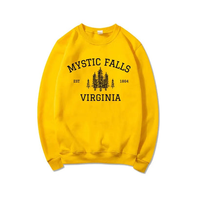 Mystic Falls Virginia Sweatshirt Vampire Fan Sweater Salvatore Brothers Hoodie Unisex Long Sleeve Sweatshirts Casual Pullovers SS69
