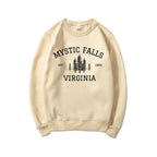 Mystic Falls Virginia Sweatshirt Vampire Fan Sweater Salvatore Brothers Hoodie Unisex Long Sleeve Sweatshirts Casual Pullovers SS69