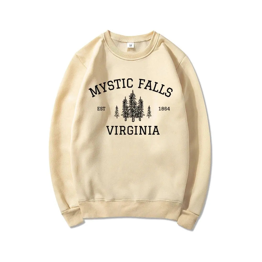 Mystic Falls Virginia Sweatshirt Vampire Fan Sweater Salvatore Brothers Hoodie Unisex Long Sleeve Sweatshirts Casual Pullovers SS69