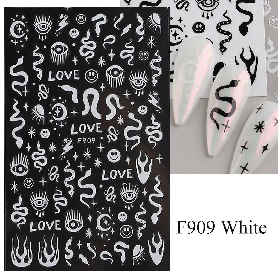 Nail Stickers Gothic Design SS69 7.69 F909 White