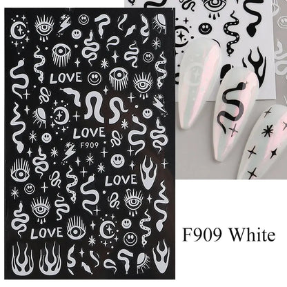 Nail Stickers Gothic Design SS69 7.69 F909 White