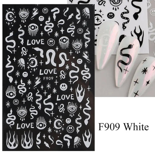 Nail Stickers Gothic Design SS69 7.69 F909 White