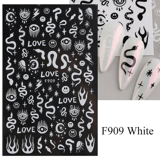 Nail Stickers Gothic Design SS69 7.69 F909 White