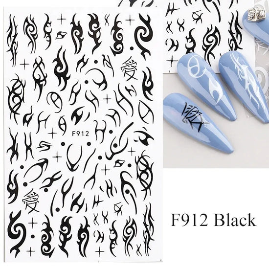 Nail Stickers Gothic Design SS69 7.69 F912 Black