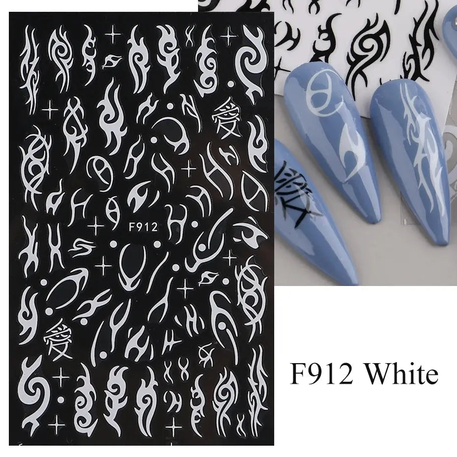 Nail Stickers Gothic Design SS69 7.69 F912 White