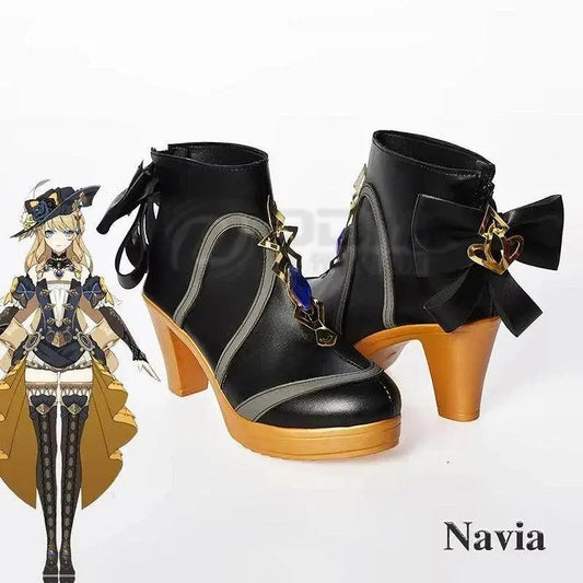 Navia Cosplay Shoes Anime Chinese Style Halloween for Genshin Impact Women Game - SS69