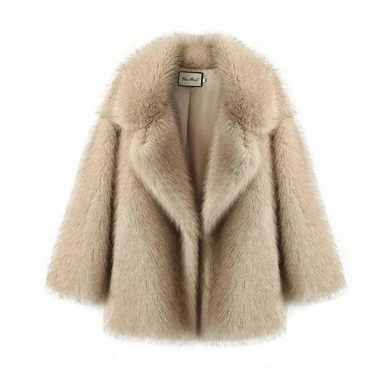 Neo Mint 2025 Winter Ins Hot Fashion Girls Oversized Gradient Fur Coat Women Thick Warm Outerwear Fluffy Faux Fox Fur Jacket SS69