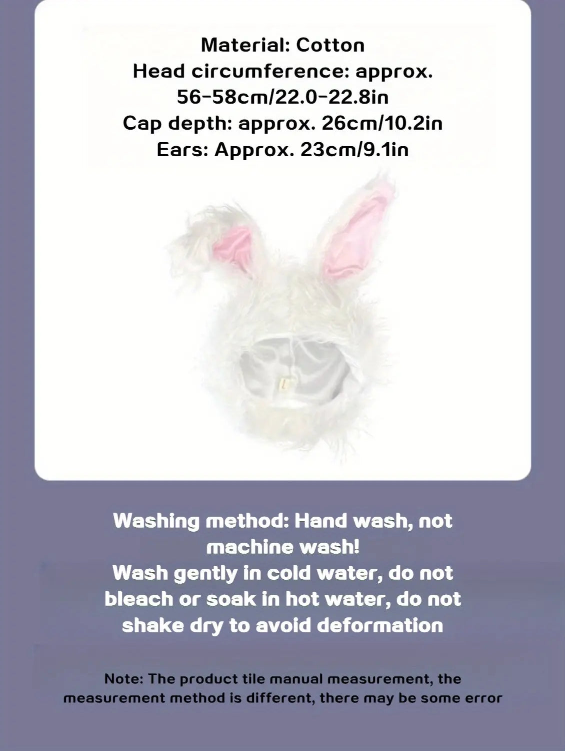 Net Red TikTok Little Red Book Cute Plush Rabbit Long Ear Sleeve Hat - Female Ear Hat - Dress Up Props - Cotton Material - SS69