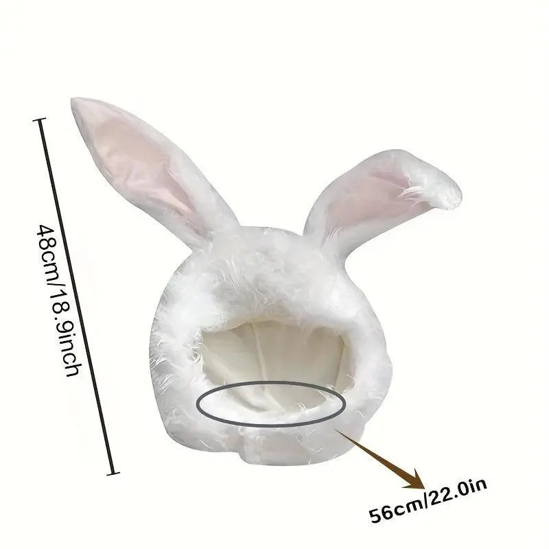 Net Red TikTok Little Red Book Cute Plush Rabbit Long Ear Sleeve Hat - Female Ear Hat - Dress Up Props - Cotton Material - SS69