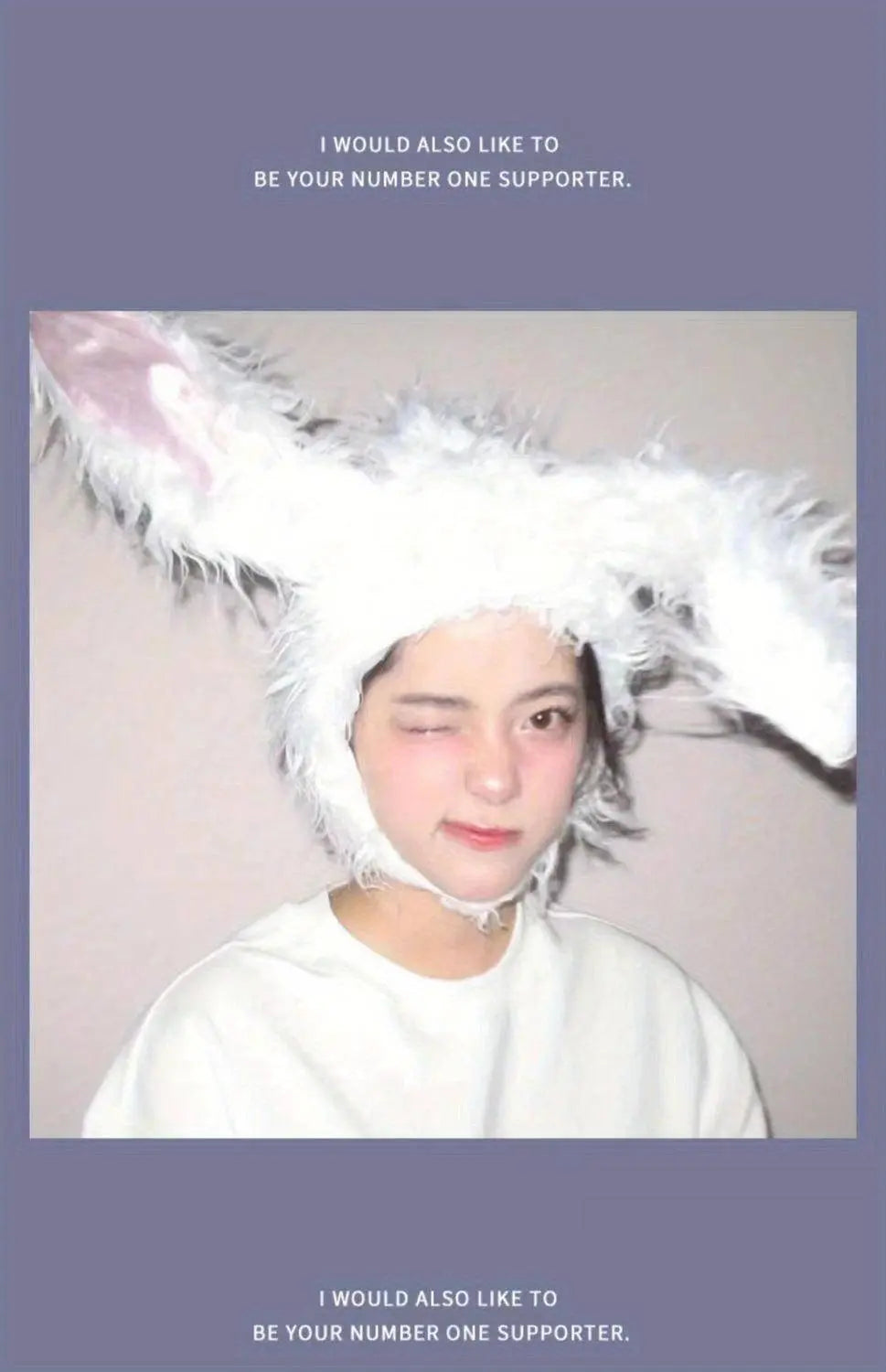 Net Red TikTok Little Red Book Cute Plush Rabbit Long Ear Sleeve Hat - Female Ear Hat - Dress Up Props - Cotton Material - SS69