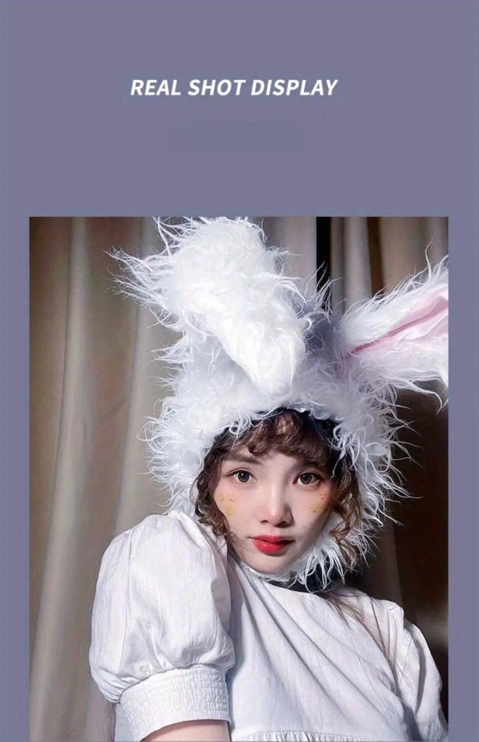 Net Red TikTok Little Red Book Cute Plush Rabbit Long Ear Sleeve Hat - Female Ear Hat - Dress Up Props - Cotton Material - SS69