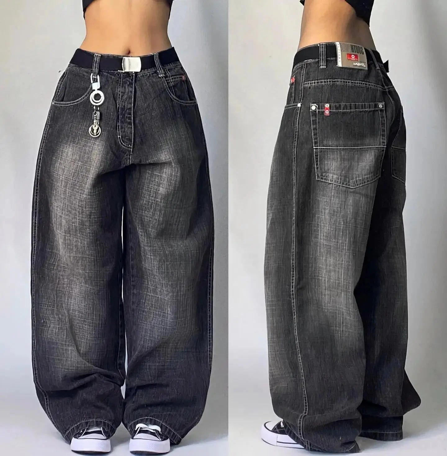 New American Trend Vintage Hip Hop Letter Embroidery Pattern Baggy Jeans Men And Women Y2K Harajuku Gothic Wide Pants Streetwear SS69 44.69 1 5 / XXL