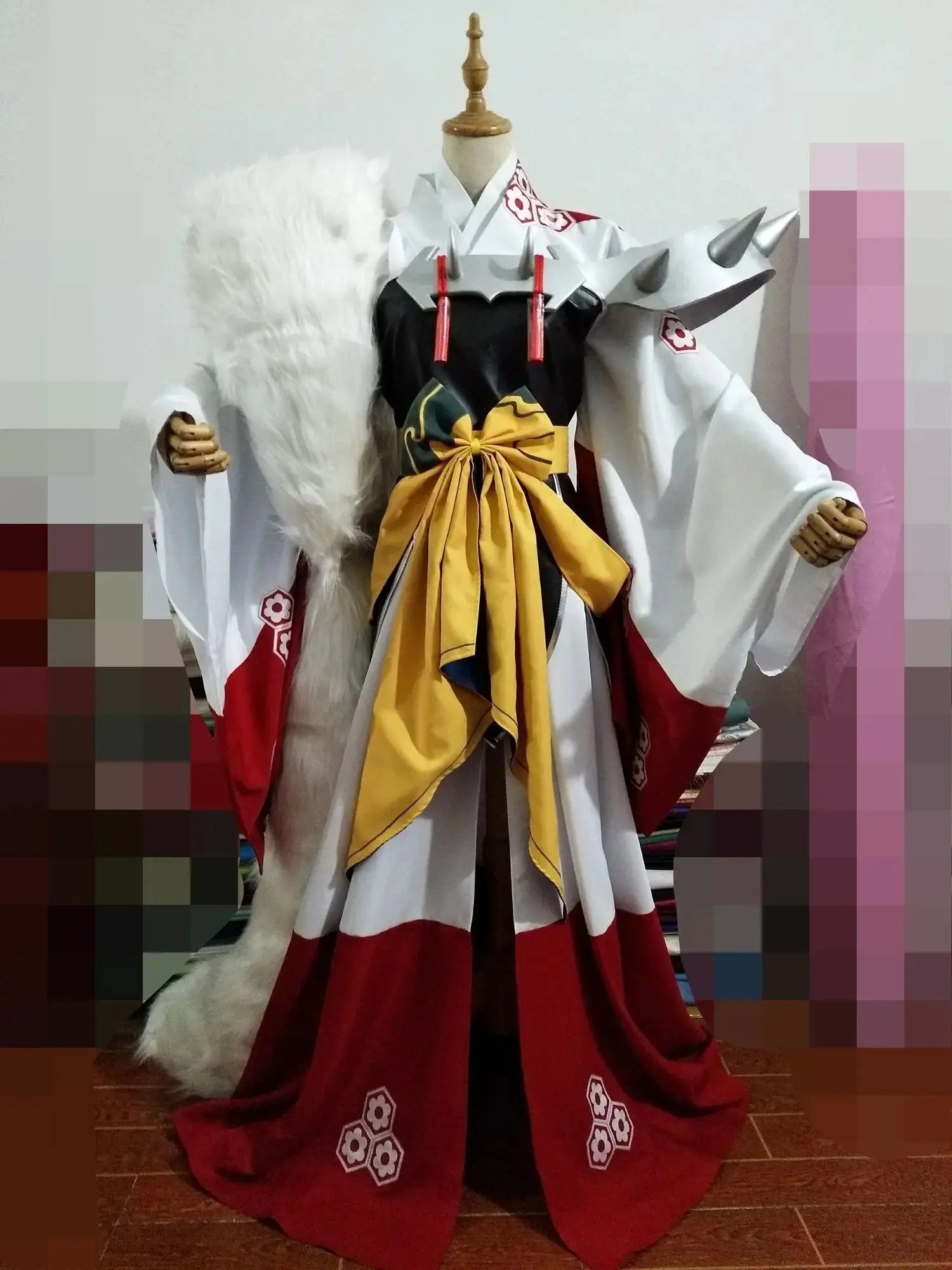 New Anime Inuyashang Cosplay Costume Sesshoumarung Carnival Halloween Arthur Curry Fancy Kimono Big Tail Custom Made SS69