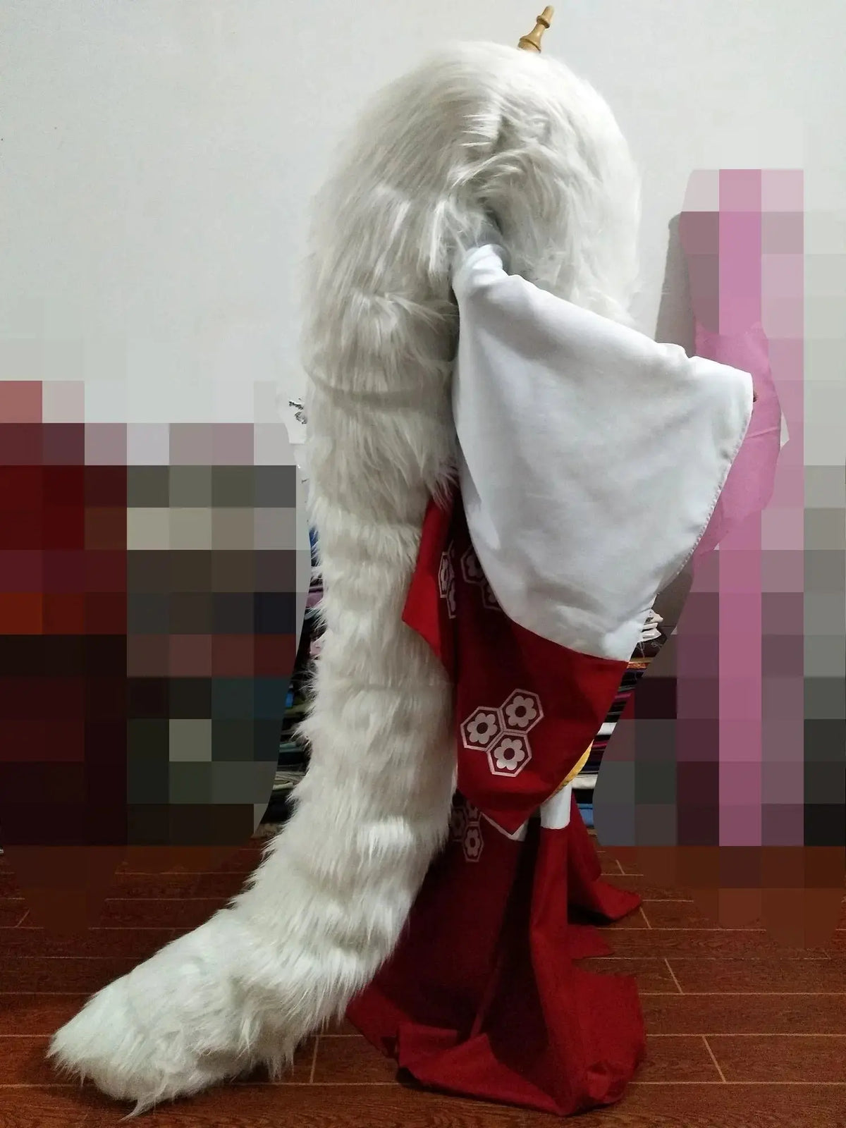 New Anime Inuyashang Cosplay Costume Sesshoumarung Carnival Halloween Arthur Curry Fancy Kimono Big Tail Custom Made SS69