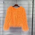 New Autumn Winter Warm Women Faux Fur Coat Loose Black White Pink Plush Coat Female Fur Jacket SS69