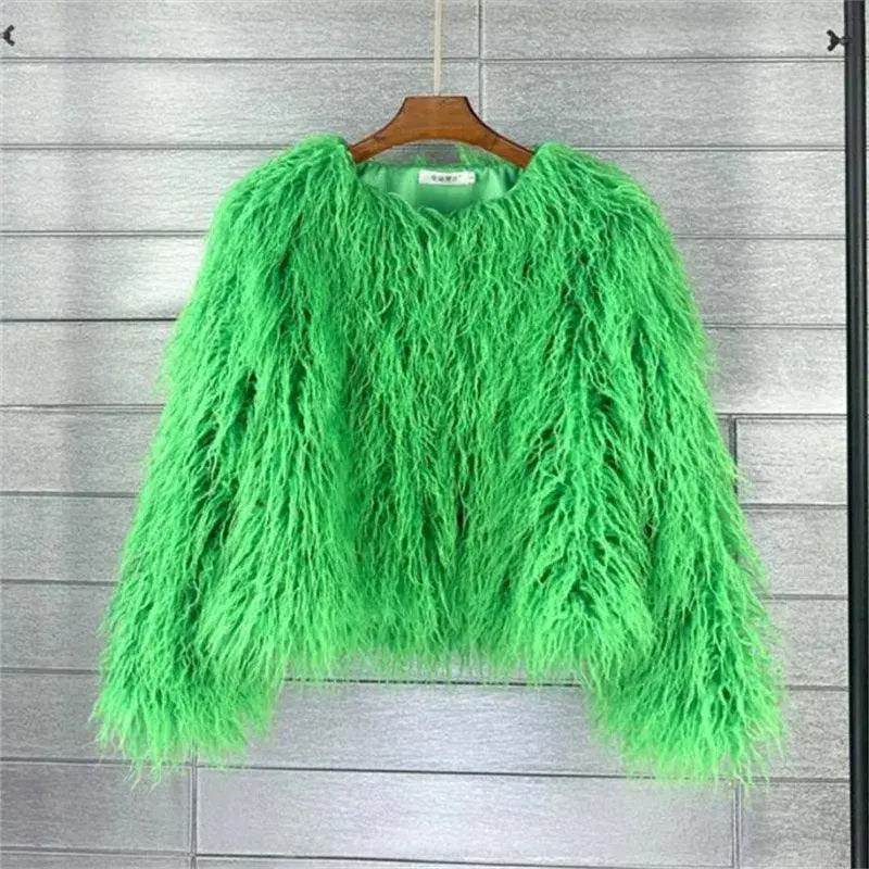 New Autumn Winter Warm Women Faux Fur Coat Loose Black White Pink Plush Coat Female Fur Jacket SS69
