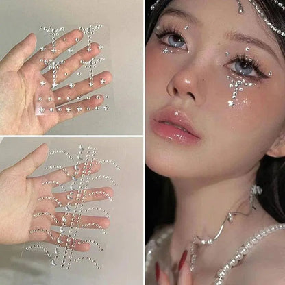 New Diy Eyes Face Self Adhesive Makeup Temporary Tattoo Beauty Diamonds Jewels Stickers Festival Body Art Decor Nail Diamond SS69