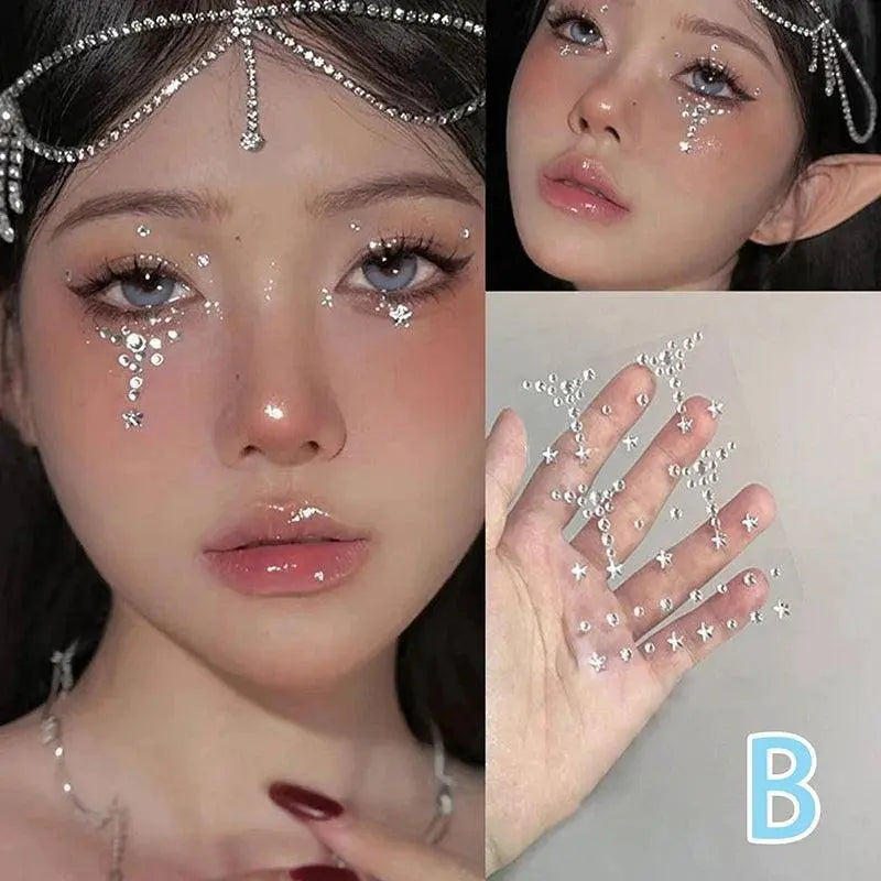New Diy Eyes Face Self Adhesive Makeup Temporary Tattoo Beauty Diamonds Jewels Stickers Festival Body Art Decor Nail Diamond SS69