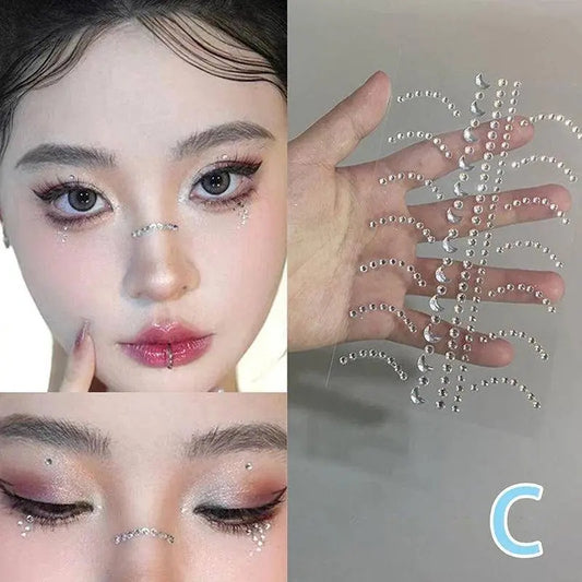 New Diy Eyes Face Self Adhesive Makeup Temporary Tattoo Beauty Diamonds Jewels Stickers Festival Body Art Decor Nail Diamond SS69