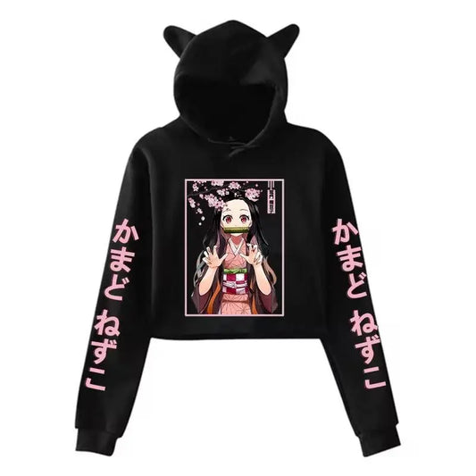 New Fashion Women Girl Hoodie Kamado Nezuko Long Sleeve Cat Ear - SS69