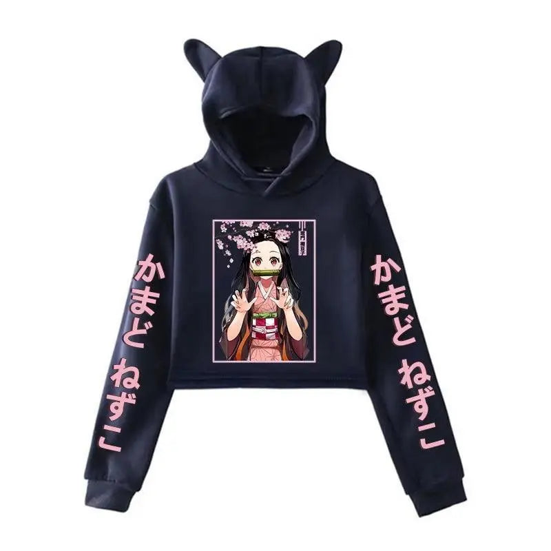 New Fashion Women Girl Hoodie Kamado Nezuko Long Sleeve Cat Ear - SS69