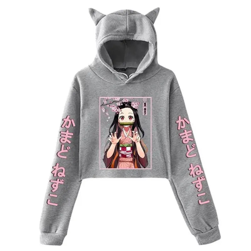 New Fashion Women Girl Hoodie Kamado Nezuko Long Sleeve Cat Ear - SS69