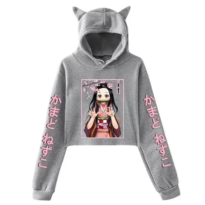 New Fashion Women Girl Hoodie Kamado Nezuko Long Sleeve Cat Ear - SS69