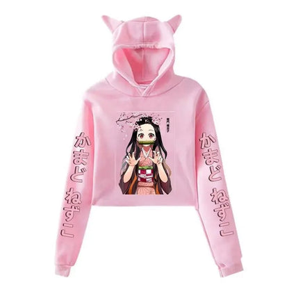 New Fashion Women Girl Hoodie Kamado Nezuko Long Sleeve Cat Ear - SS69
