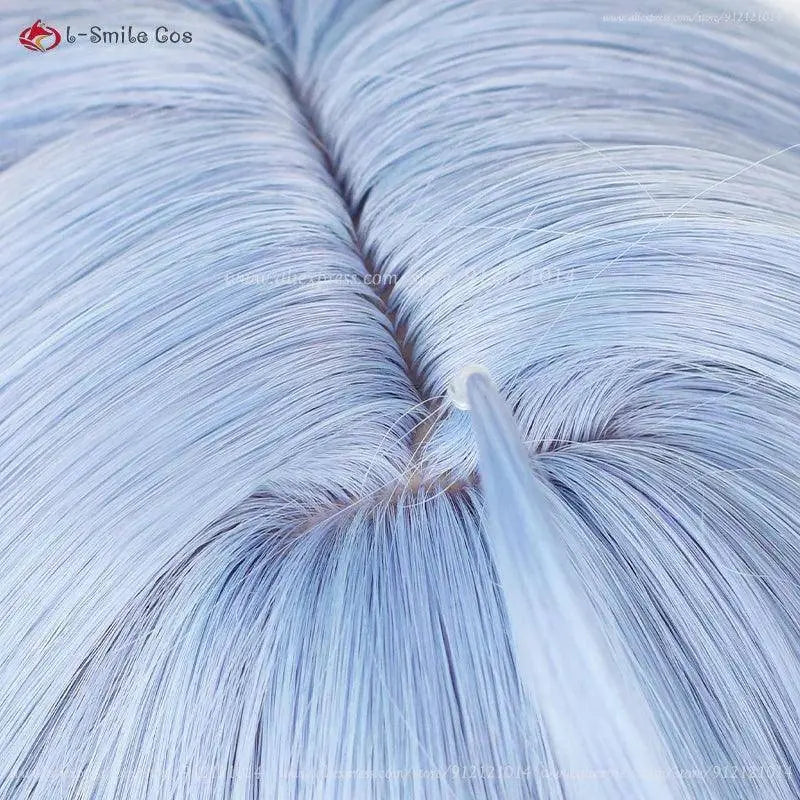 New Ganyu Cosplay Wig Ganyu 90cm Long Blue Gradient Wigs With Bangs Trimmed Heat Resistant Synthetic Hair Cute Wigs + Wig Cap - SS69